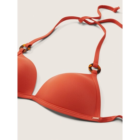 NWT PINK Victoria's Secret XL Amber Clay Bikini Push-up Top V Front Itsy Bottom - Picture 8 of 16